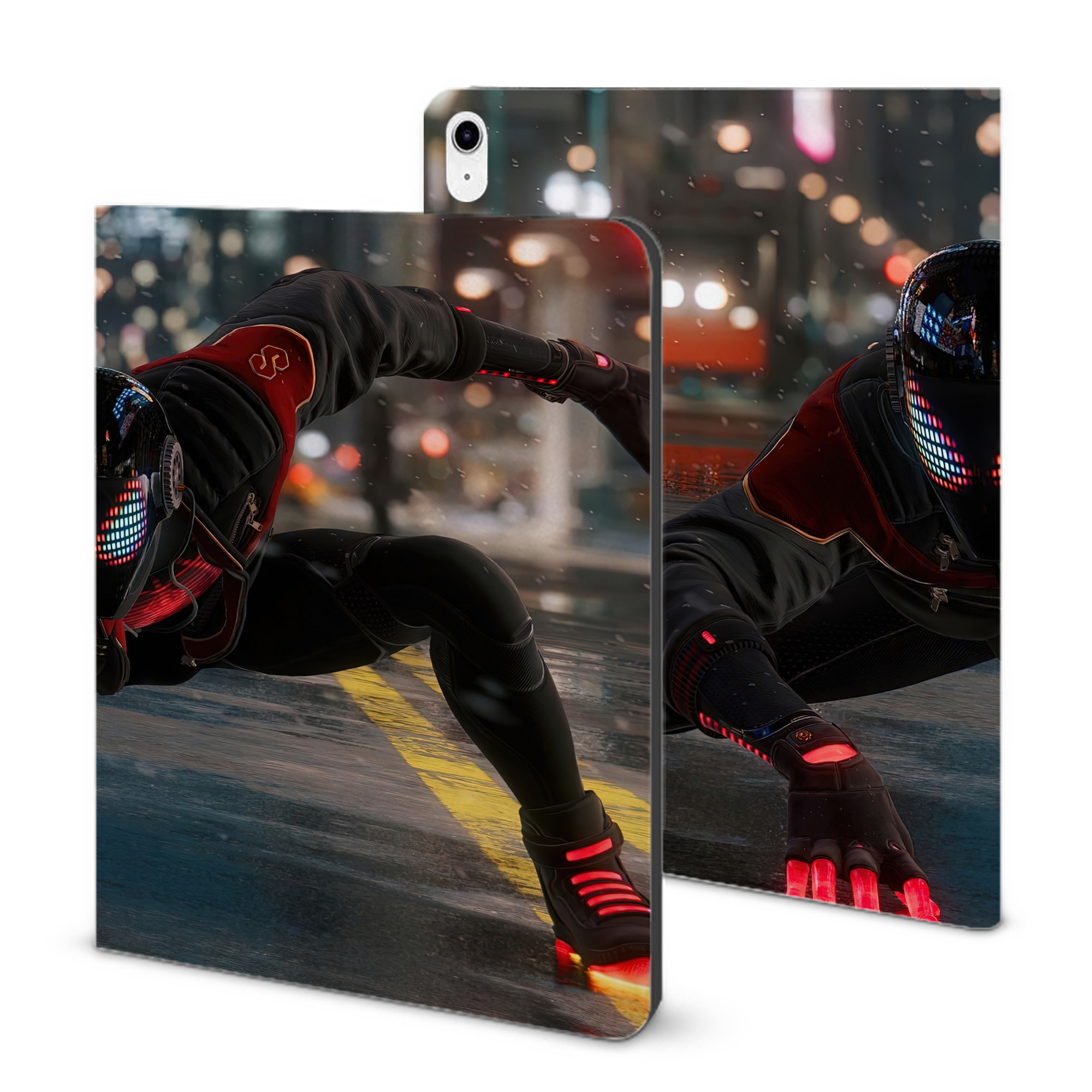 （画像用） Spider Man スパイダーマン IPad ケース ブック型 PUレザー TPU 耐衝撃 軽量 薄型 ペン収納なし 全面保護 IPad 各モデル対応